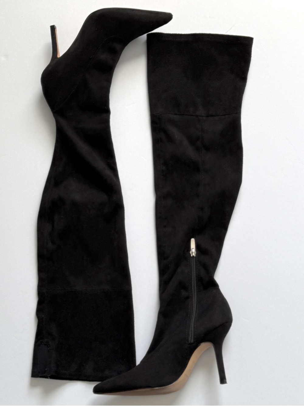 Marc Fisher Black Over-the-Knee Pointed-Toe Stiletto Boots Size 7.5M